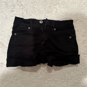 American Eagle Black Cuffed Jean Shorts